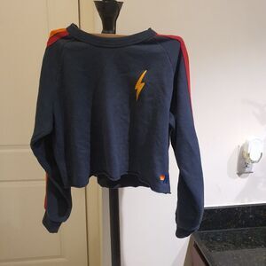 Aviator nation bolt classic cropped sweatshirt xs